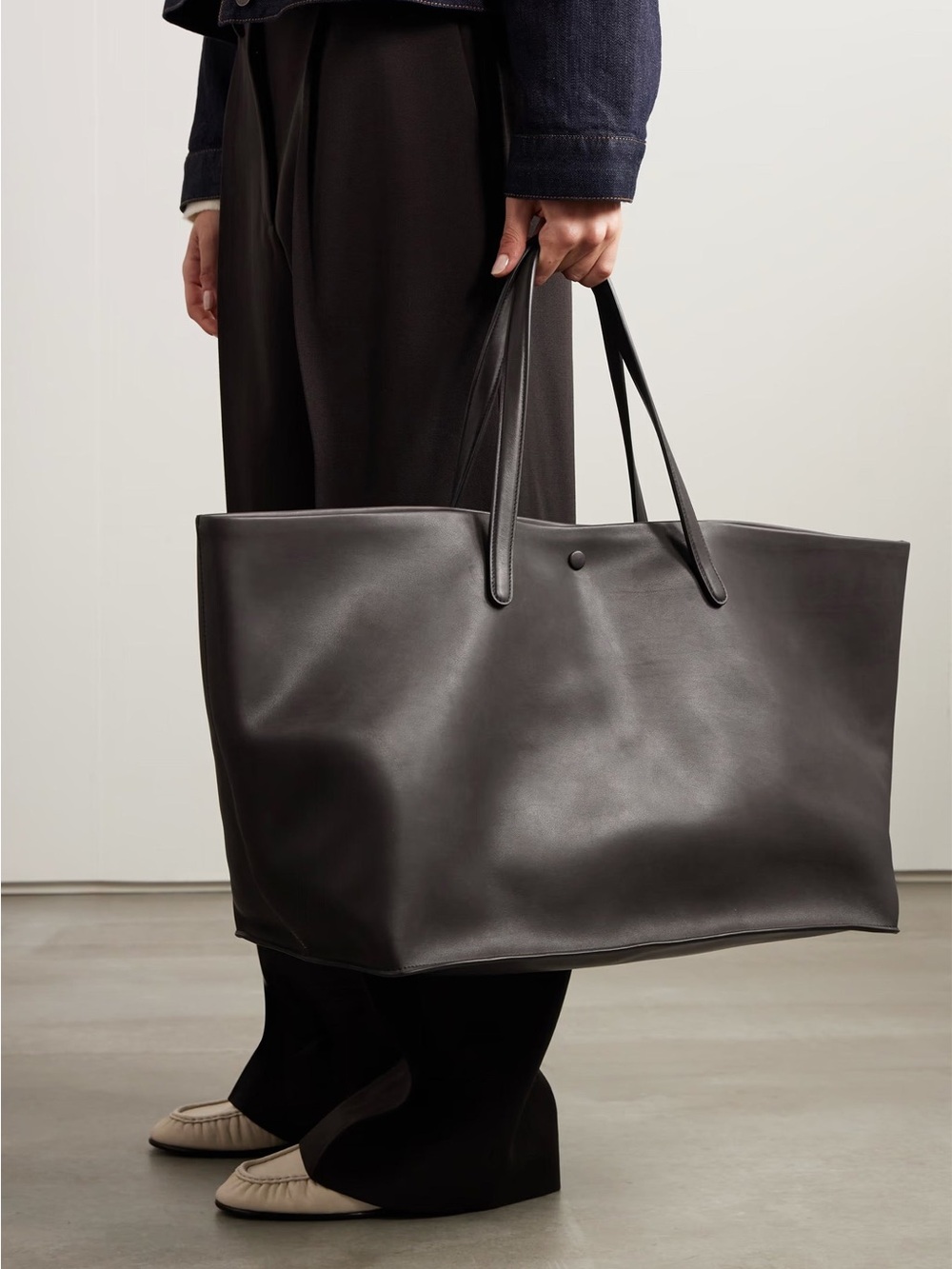 Auth The Row Leather Idaho Bag XL Saddle LeatherTote/Shoulder Bag Original:$6090 - Picture 3 of 8